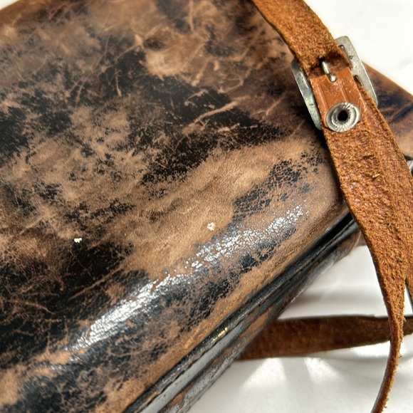 Antique Leather Folding Camera Case Only With Working Clasp And Leather Strap - Picture 7 of 16